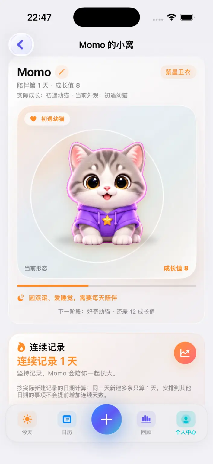 MemoDay companion screen